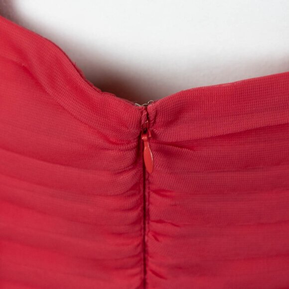 👗 Alex Evenings One-Shoulder Gown 💕 Coral Red – Size 14 - Picture 12 of 13